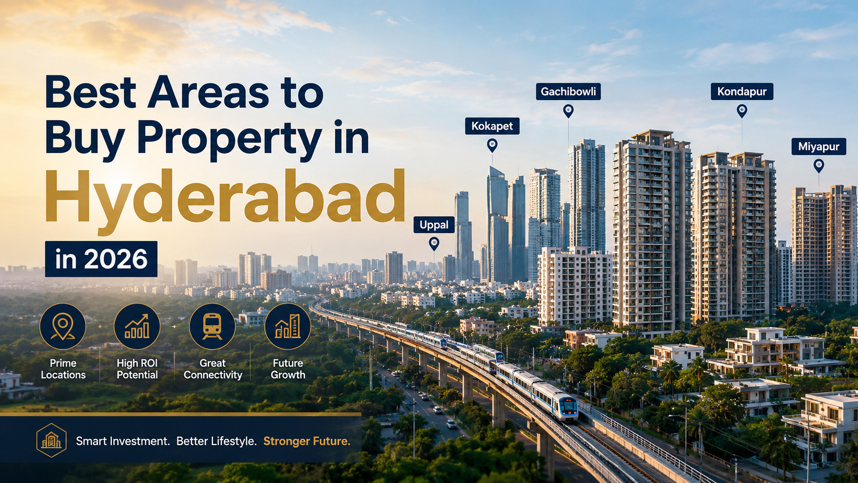 Best areas to buy property in Hyderabad showcasing premium and emerging residential localities.